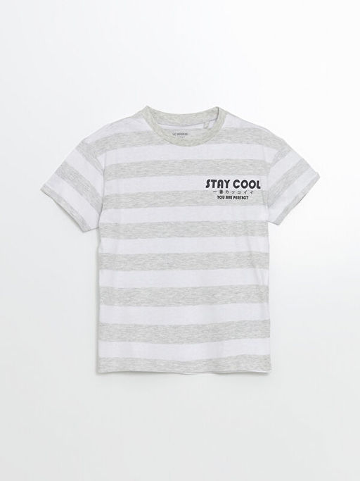 Bisiklet Yaka ?izgili Erkek ?ocuk Ti??rt