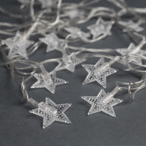 Гирлянда Нить 5 м с насадками Звезда в крапинку, IP20, прозрачная нить, 20 LED, свечение мульти (RG/RB), мигание, 220 В - Luazon lighting фото 4