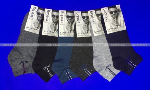 Цена за 12 пар. Береза носки мужские укороченные арт. D 09 ассорти 41-47 (фактически 40-43)  фото 5