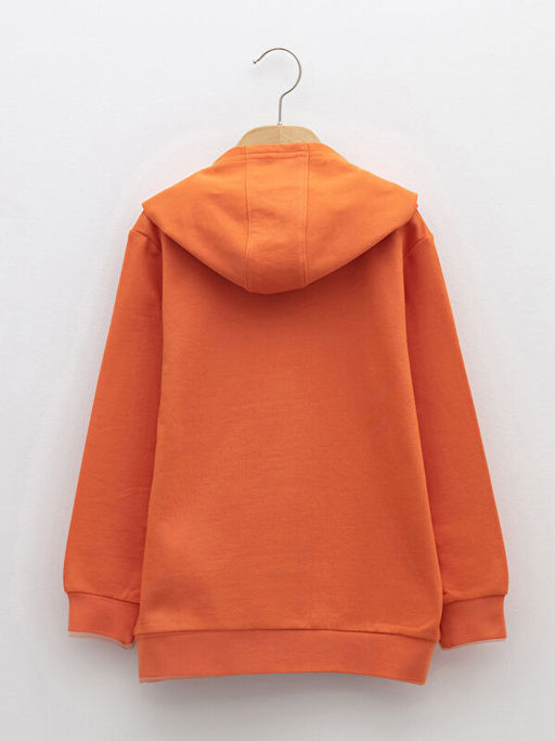 Kap??onlu Bask?l? Uzun Kollu Erkek ?ocuk Sweatshirt - Waikiki фото 2
