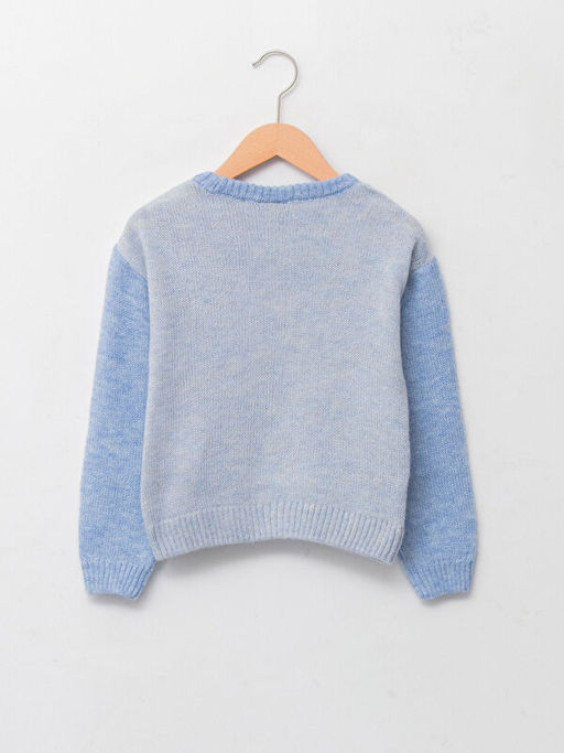 Bisiklet Yaka Desenli Uzun Kollu K?z ?ocuk Triko Kazak - Waikiki фото 2