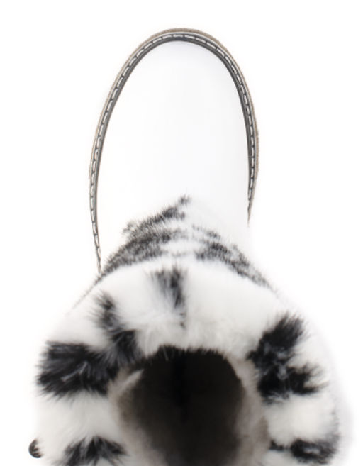 Унты женские на войлоке белые, бело-черный мех - Roshva фото 7