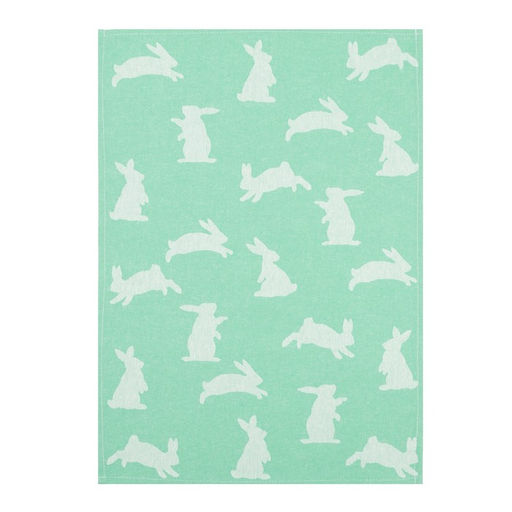Набор полотенец Этель Hares & leaves 40×60 см - 2 шт., цвет зеленый, 100% хлопок