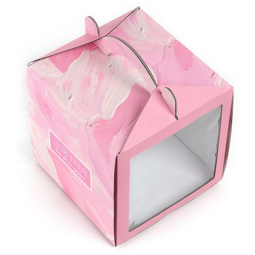 Цена за 5 шт. Коробка кондитерская с окном, сундук, «Нежные краски», 20×20×20 см