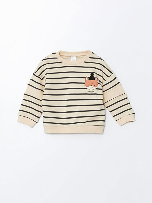 Bisiklet Yaka Bask?l? Erkek Bebek Sweatshirt ve E?ofman Alt 2li - Waikiki фото 2