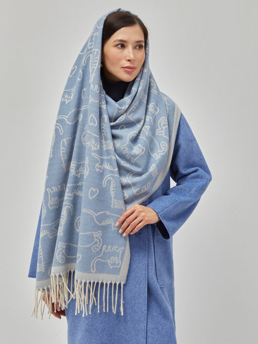 В составе шерсть ! теплый двусторонний палантин - Tantino фото 9