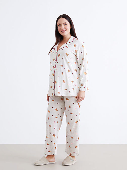 G?mlek Yaka Hamile Pijama Tak?m?