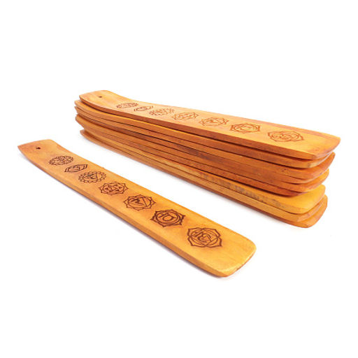 Подставка под благовония Семь Чакр Лыжа Lazer дерево уп 10шт - Сандаловый дом фото 2