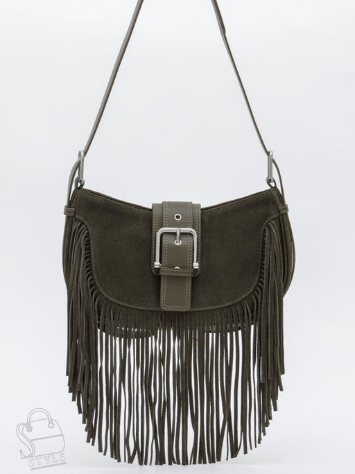 Сумка женская кожаная 99057-1NN brown green Natale Navetta  в Новосибирске