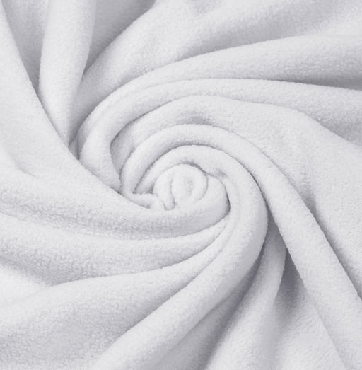 Ткань Флис односторонний 130 г/м? 100% ПЭ шир.160см арт.TBY.Fl130.F101 цв.белый уп.2м