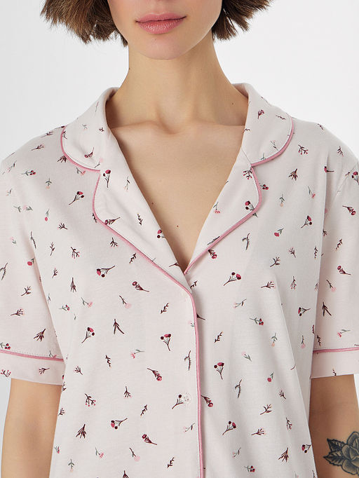 Сорочка ночная женская розовая с цветочным принтом - Mark formelle фото 3