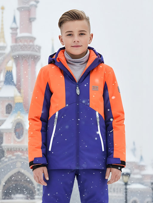 Горнолыжный костюм для мальчика оранжевого цвета 9317O - Valianly фото 21
