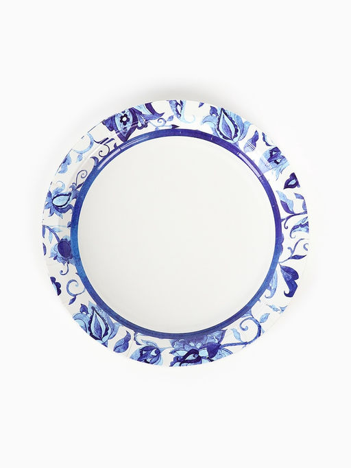Цена за 2 шт. Тарелка одноразовая бумажная «Синие Узоры», 17 см, 6 шт