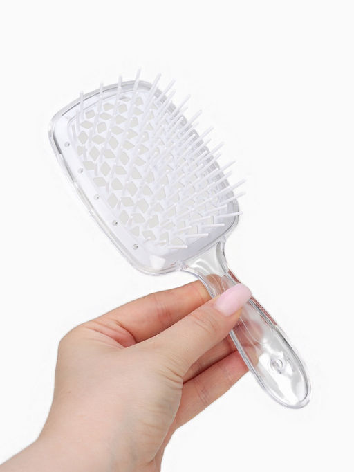 Расчёска массажная, широкая, продуваемая, 8.5×20.5(±1) см, прозрачная