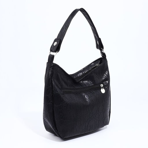 Сумка-мешок на молнии, наружный карман, цвет чёрный - Simaland фото 2