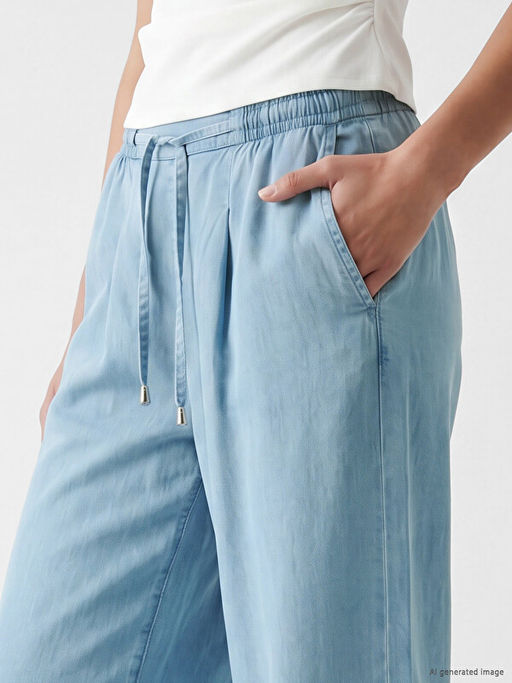 Y?ksek Bel Wideleg Fit Kad?n Jean Pantolon