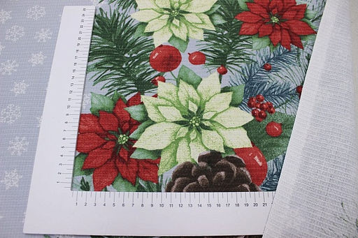 Вафельное полотно Виновник торжества цв.св.серо-голубая дымка, ш.1.5м, хл-100%, раппорт 63см - Купава фото 5