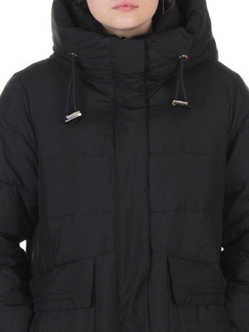 8359 BLACK Пальто зимнее женское (200 гр. холлофайбер)