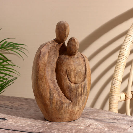 Абстракция «Семья», 16×7×26 см, манговое дерево