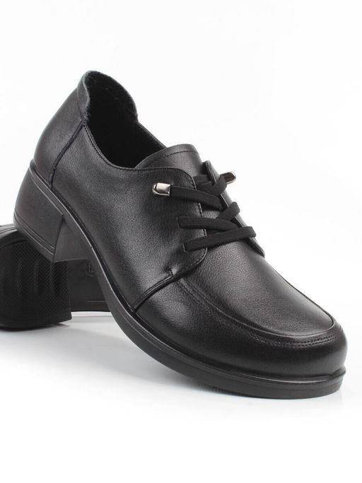 03-YDN15-22 BLACK Полуботинки женские (натуральная кожа)