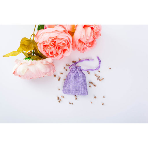 Цена за 10 шт. Мешочек подарочный из холщи, сиреневый, 7 х 9 см - Simaland фото 4