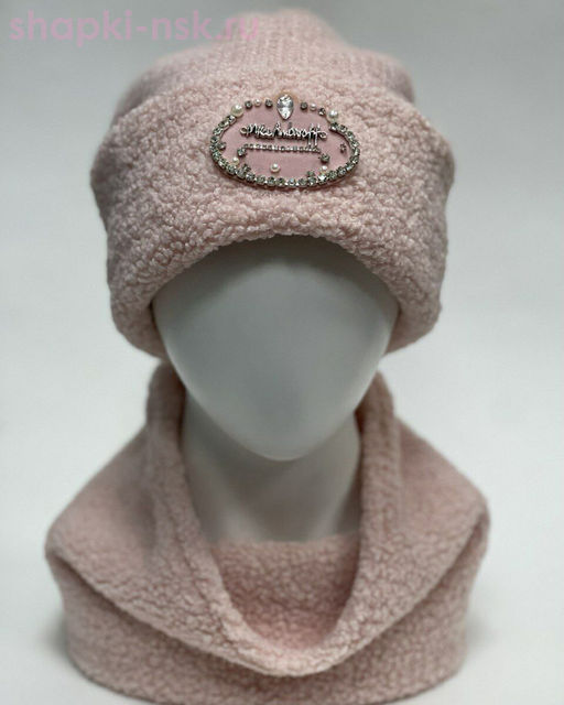 Тедди МА овал Комплект женский флис (шапка+снуд) (56-58)