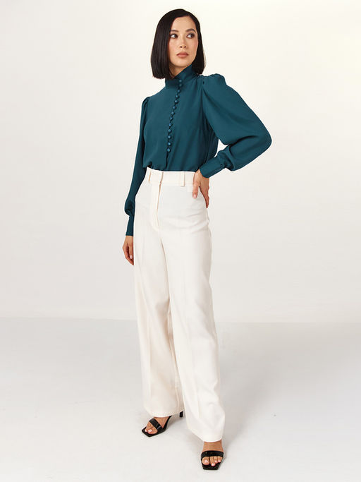 Блуза-косоворотка много пуговиц OD-55O-13 морская волна - Tantino фото 6