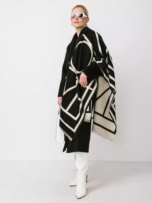 В составе шерсть и кашемир! теплый двусторонний палантин - Tantino фото 15