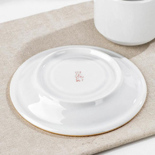 Чайная пара Добрушский завод «Бельё», 2 предмета: чашка 220 мл, блюдце d=14 см, фарфор, белая