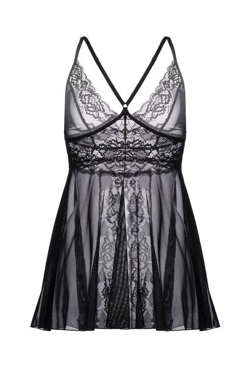 Комбинация бэби-долл с разрезом спереди Erolanta Nataliya, черный (50-52)  фото 8
