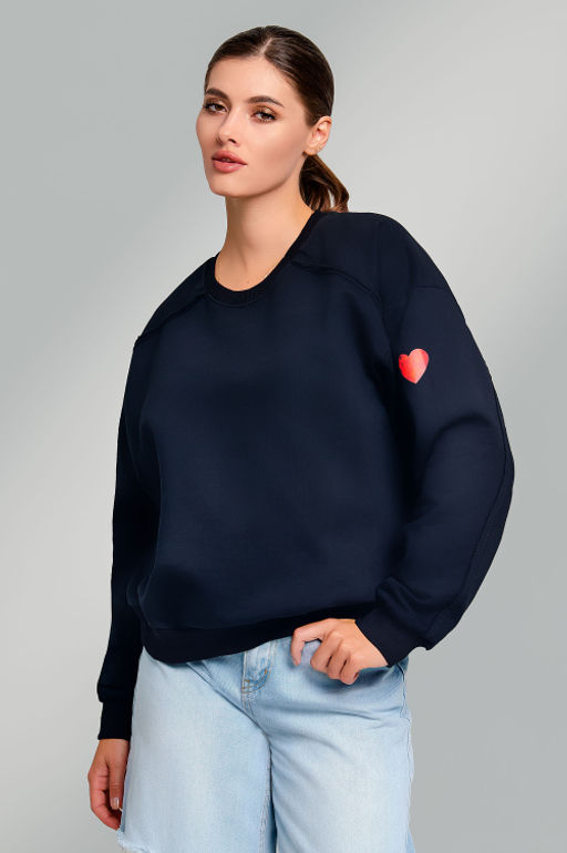 Арт. 15125 Свитшот женский Матрешка оверсайз 44-50 (4 шт) Цвет:черный - Калинка фото 9