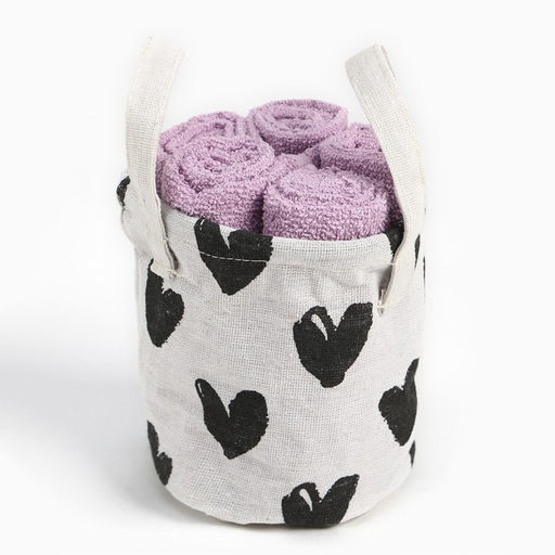 Набор махровых декоративных салфеток Этель Сердечки 30х30см-5шт, 100% хлопок  фото 5