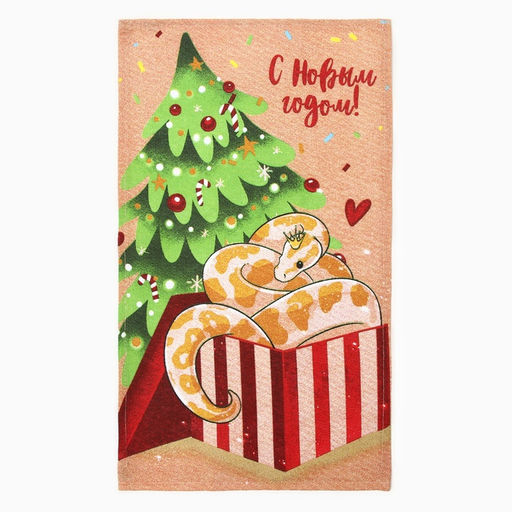 Полотенце Доляна Новогодние подарки 28х46 см, 100% хл, рогожка 164 г/м2  фото 6