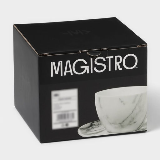 Набор чайный фарфоровый Magistro Real Marble, 4 предмета: 2 чашки 150 мл, 2 блюдца d=12,5 см  фото 14