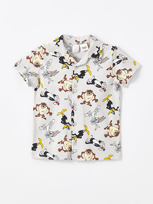 Polo Yaka K?sa Kollu Bugs Bunny Bask?l? Erkek Bebek Pijama Tak?m? - Waikiki фото 2