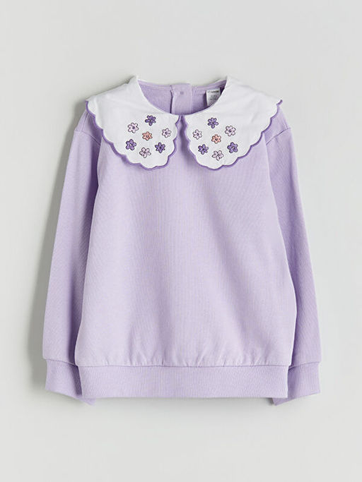 Bisiklet Yaka K?z ?ocuk Sweatshirt 2li