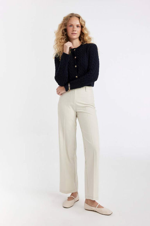 Кардиган стандартного кроя с круглым вырезом - Defacto фото 2