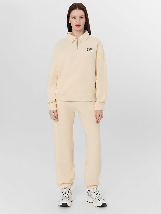 Джемпер женский молочный с застежкой-молнией - Mark formelle фото 3