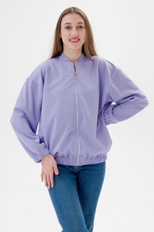Бомбер из коттон фита сирень макси - Амадэль фото 8