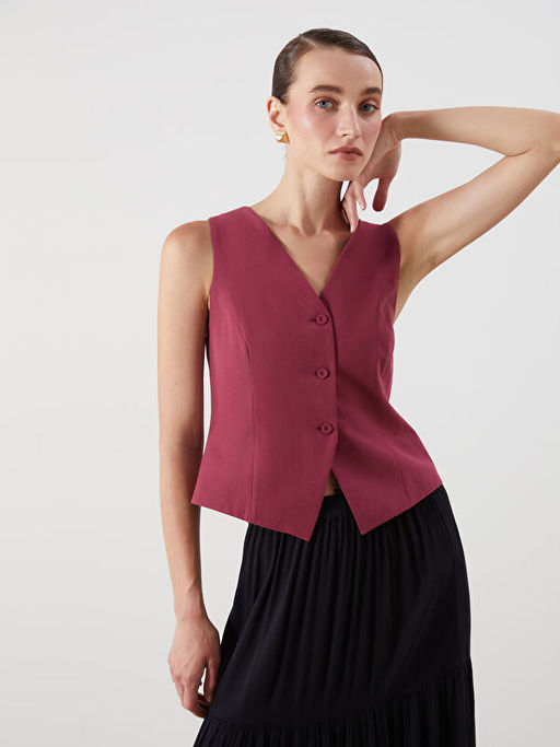 V Yaka Kad?n Klasik Yelek