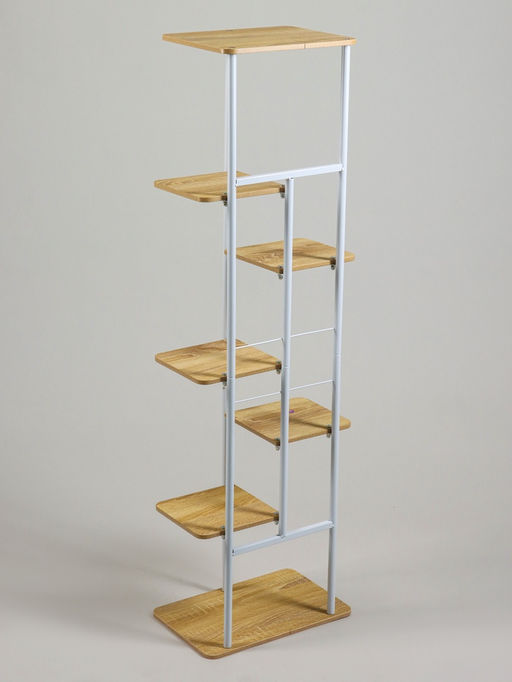 Подставка для цветов Greengo, 7 полок, 36×23×120 см, напольная, каркас металл, полки МДФ, белая