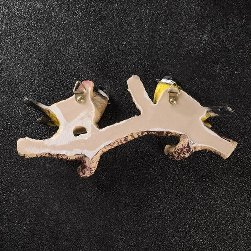 Крючки декоративные «Веточка с двумя птичками», панно, ключница, цветная, 24×5×11 см