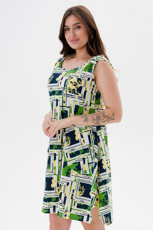 Платье женское из кулирки Кэтрин цитрусовый микс макси - Амадэль фото 16