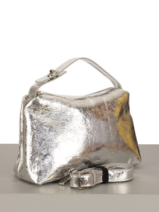 LACCOMA сумка НИ8352-серебристый натуральная кожа хлопок  фото 2