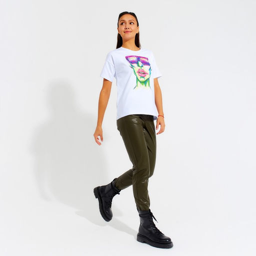 Футболка женская MINAKU Girl, белая, размер 50