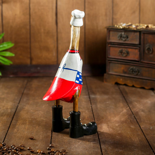 Сувенир «Утка шеф-повар», 13×9×27 см, дерево