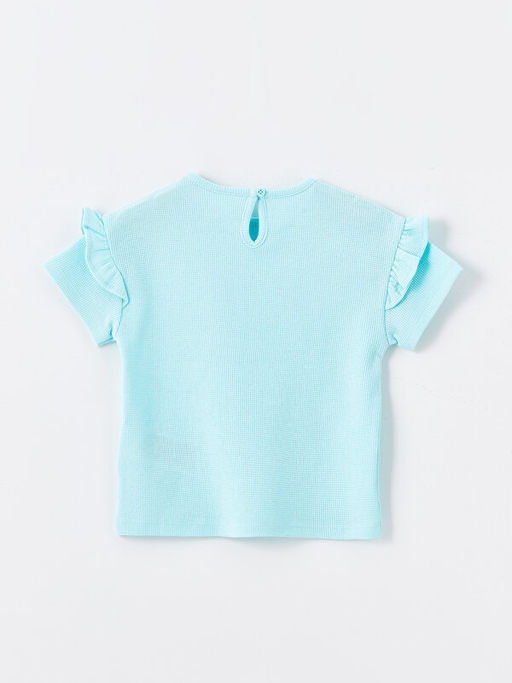 Bisiklet Yaka K?sa Kollu Bask?l? K?z Bebek Ti??rt 2li - Waikiki фото 3