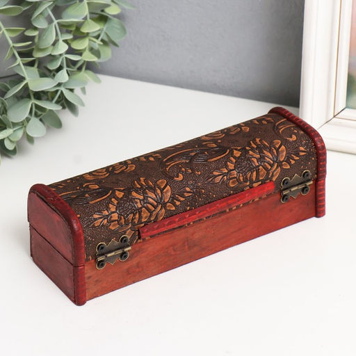 Шкатулка - купюрница дерево «Цветы», для денег, украшений, 6.5×20×7 см