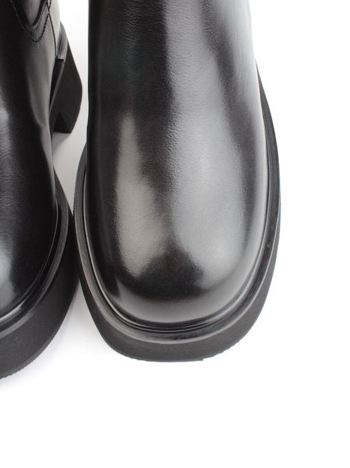 04-HJM396 BLACK Ботинки зимние женские (натуральная кожа, натуральный мех)