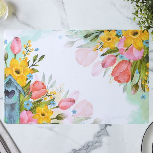 Салфетки сервировочные на стол Доляна «Акварель», 6 шт., 43×28 см